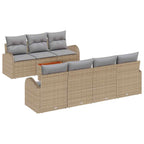 Conjunto de sofás de jardín 8 pcs Beige y Gris Claro