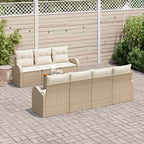 Conjunto de sofás de jardín 8 pcs Beige y Crema ratán sintético