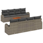 Conjunto de sofás de jardín 9 pcs Gris ratán sintético