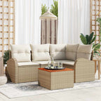 Conjunto de sofá de jardín con cojín 8 pcs Marrón Poliratán