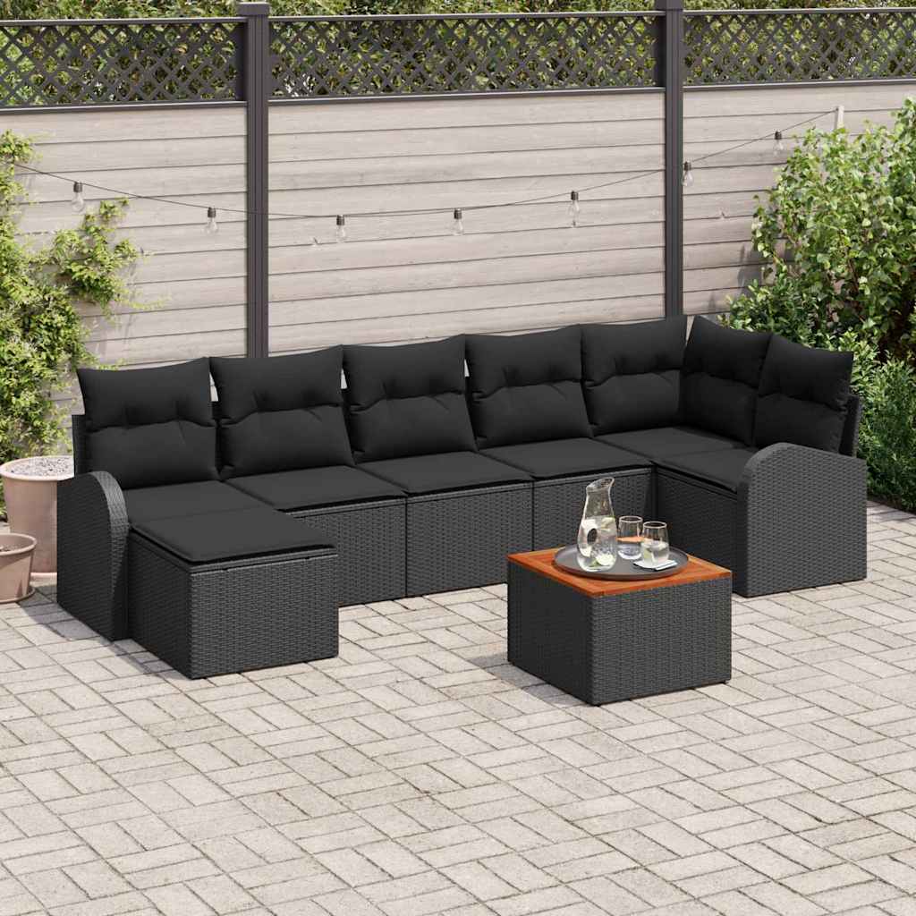 Conjunto de sofá de jardim 9 pcs Cinzento vime sintético