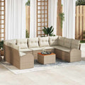 Conjunto de sofás de jardín 10 pcs Beige y Crema