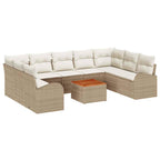 Conjunto de sofás de jardín 10 pcs Beige y Crema