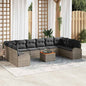 Conjunto de sofás de jardim 11 peças Bege e Creme