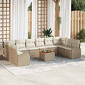 Conjunto de sofás de jardín 11 pcs Beige y Crema