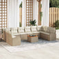 Conjunto de sofás de jardim 11 peças Bege e Creme