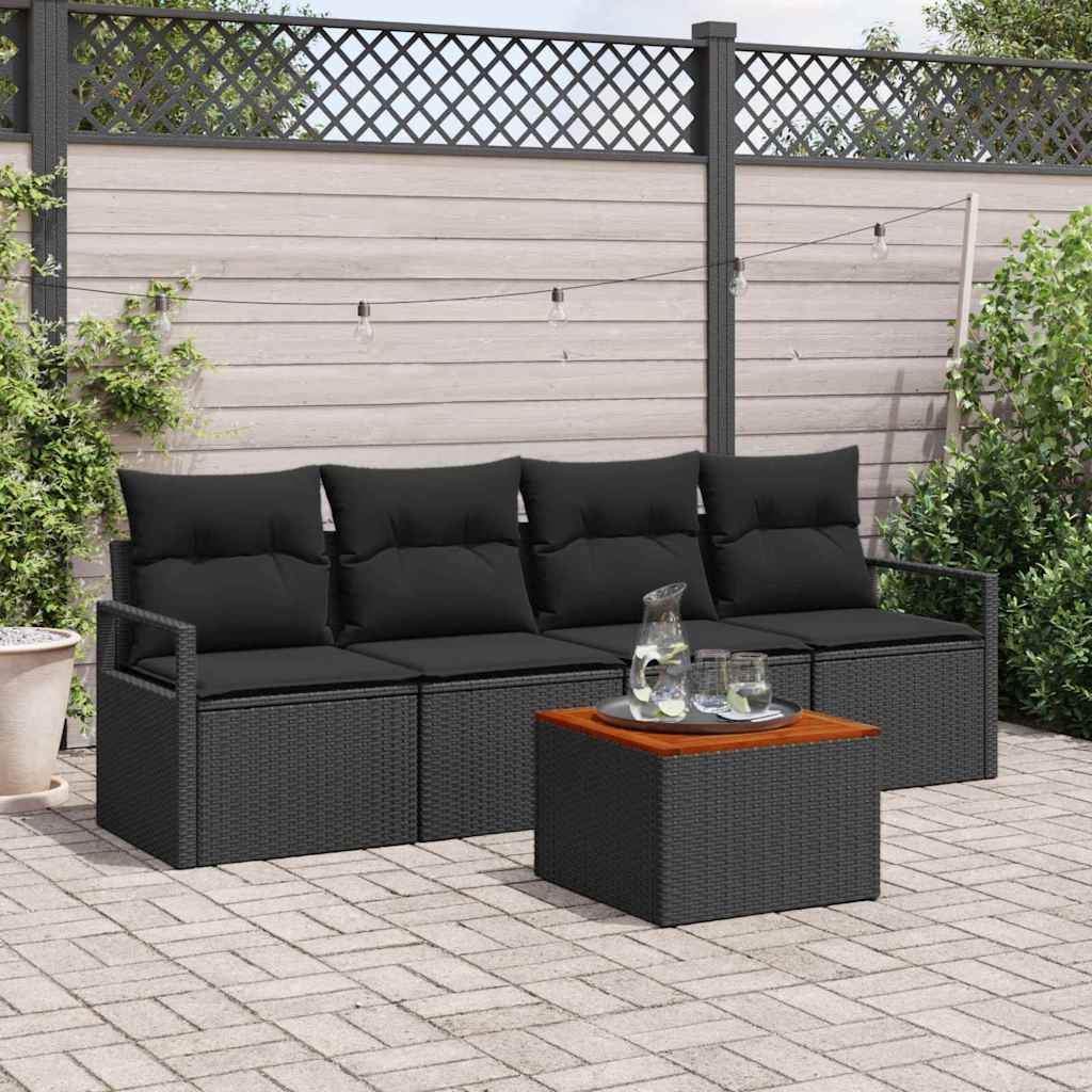 Conjunto de sofá de jardín 7 pcs Marrón ratán sintético