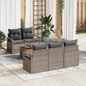 Conjunto de sofás de jardín 6 pcs Gris ratán sintético
