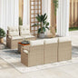 Conjunto de sofá de jardim 6 peças Bege e Creme vime sintético