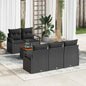Conjunto de sofás de jardim 6 pcs Vime sintético preto