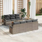 Conjunto de sofás de jardim 8 peças em vime sintético bege e creme