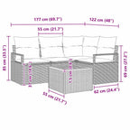 5-piece Garden Sofa Set Beige and Cream Poly Rattan