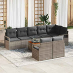 Conjunto de sofás de jardín 9 pcs Gris ratán sintético