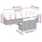 Conjunto de sofás de jardín 9 pcs Gris ratán sintético
