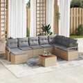 Conjunto de sofás de jardín 8 pcs Beige y Gris Claro