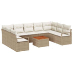 Conjunto de sofás de jardín 10 pcs Beige y Crema