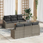 7-piece Garden Sofa Set Beige and Cream Synthetic Rattan