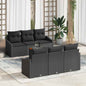 7-piece Garden Sofa Set Beige and Cream Synthetic Rattan