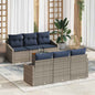 7-piece garden sofa set Grey and navy blue