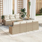 8-Piece Outdoor Sofa Set Beige and Cream Poly Rattan