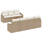 Conjunto de sofás de jardín 8 pcs Beige y Crema ratán sintético