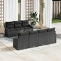 8-Piece Outdoor Sofa Set Beige and Cream Poly Rattan
