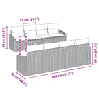 Conjunto de sofás de jardín 9 pcs Gris ratán sintético