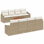 Conjunto de sofás de jardín 9 pcs Beige y Crema ratán sintético