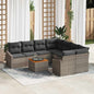 Conjunto de sofás de jardim 9 peças Bege e Creme vime sintético