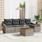 Conjunto de sofá de jardim 9 pcs Cinzento Vime de Poliéster