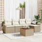 Conjunto de sofá de jardim 9 pcs Cinzento Vime de Poliéster