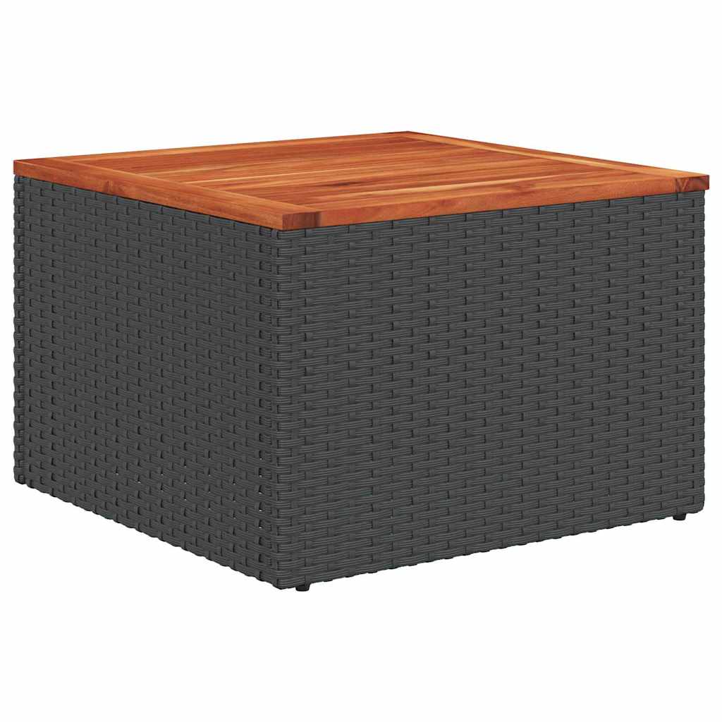Conjunto de sofás de jardín 6 pcs Negro y crema ratán sintético