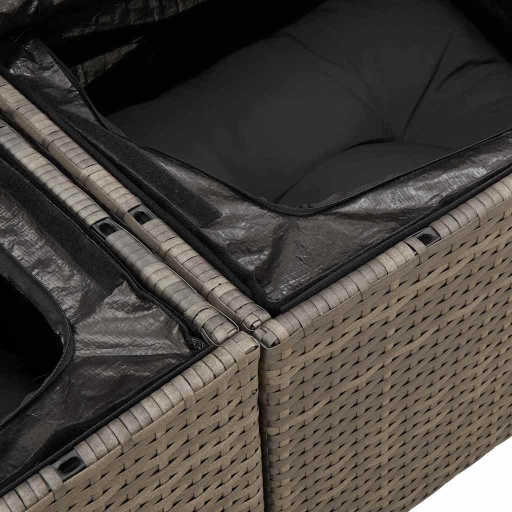 Conjunto de sofás de jardín 6 pcs Gris ratán sintético