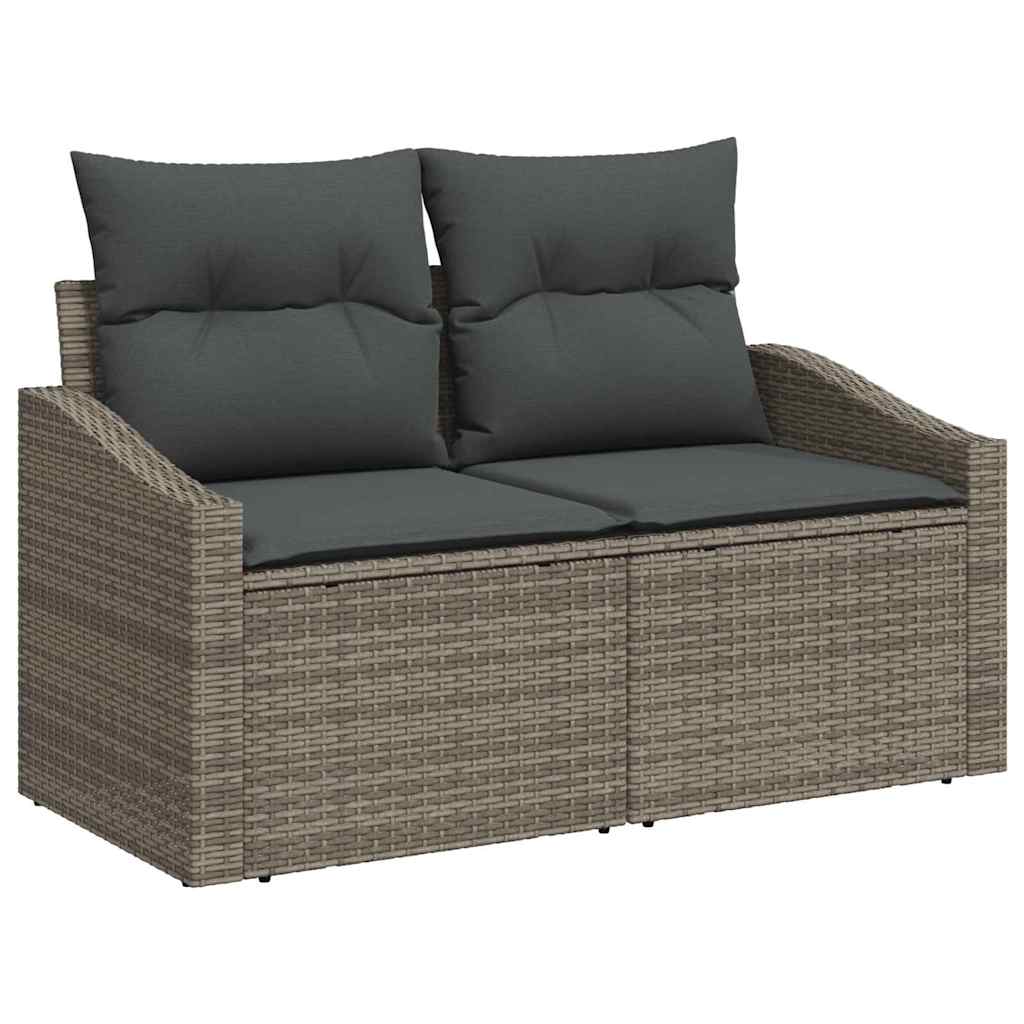 Conjunto de sofás de jardín 6 pcs Gris ratán sintético