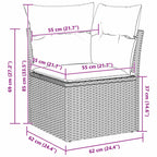 Conjunto de sofás de jardín 6 pcs Beige y Gris Claro