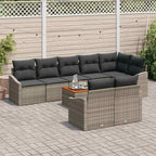 Conjunto de sofás de jardín 9 pcs Gris ratán sintético