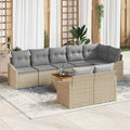 Conjunto de sofás de jardín 9 pcs Beige y Gris Claro