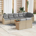 Conjunto de sofás de jardín 9 pcs Beige y Gris Claro