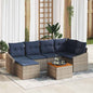 Conjunto de sofás de jardim 6 pcs Bege vime sintético