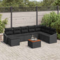 9-piece Garden Sofa Set Beige and Cream Poly Rattan