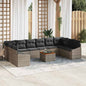 Conjunto de sofá de jardim 11 peças Bege e Creme