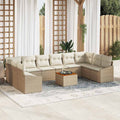 Conjunto de sofás de jardín 11 pcs Beige y Crema