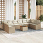 Conjunto de sofá de jardim 11 peças Bege e Creme