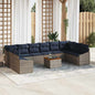 Conjunto de sofás de jardín 11 pcs Gris y azul marino