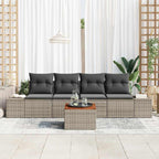 Conjunto de sofás de jardín 5 pcs Gris ratán sintético