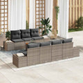 Conjunto de sofás de jardín 8 pcs Gris ratán sintético
