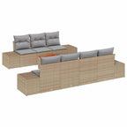Conjunto de sofás de jardín 8 pcs Beige y Gris Claro