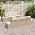 Conjunto de sofás de jardín 8 pcs Beige y Crema ratán sintético