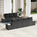 Conjunto de sofás de jardín 8 pcs Negro ratán sintético