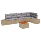 Conjunto de sofás de jardín 7 pcs Beige y Gris Claro